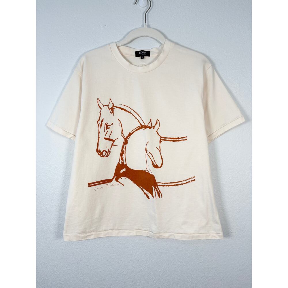 Care Tucker Casual Neutral Western Boho Marlie Tee Horses Embrace Graphic Print